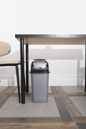 Superio Medium Trash Can with Lid 4.5 Gallon Plastic Swing Top Garbage Can Slim Waste Bin for Under