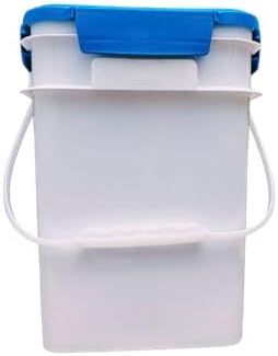 House Naturals 4 Gallon Square Food Grade Bucket Pail with Plastic Handles and Lid (Pack of 3) Made