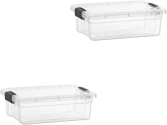 Superio Clear Storage Boxes with Lids, 2.3 Quart Plastic Container Bins for Organizing, Stackable