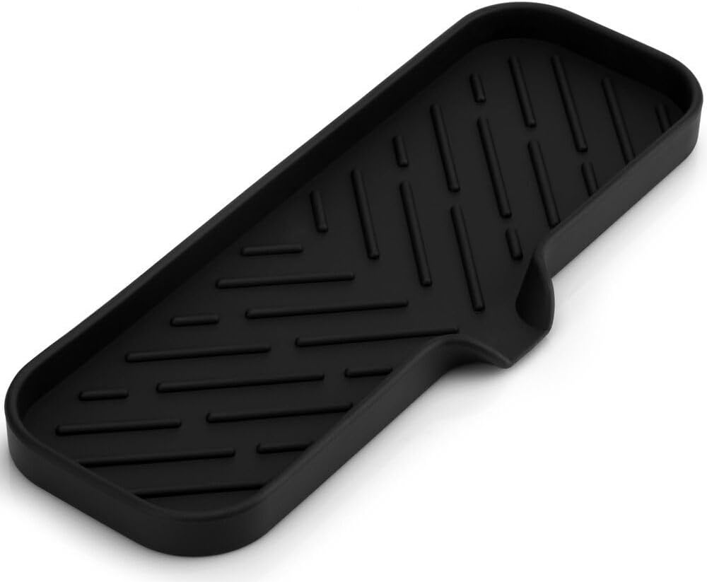 Zulay Large Silicone Sponge Holder (12x4) – Flexible Sink Organizer Tray for Kitchen & Bathroom