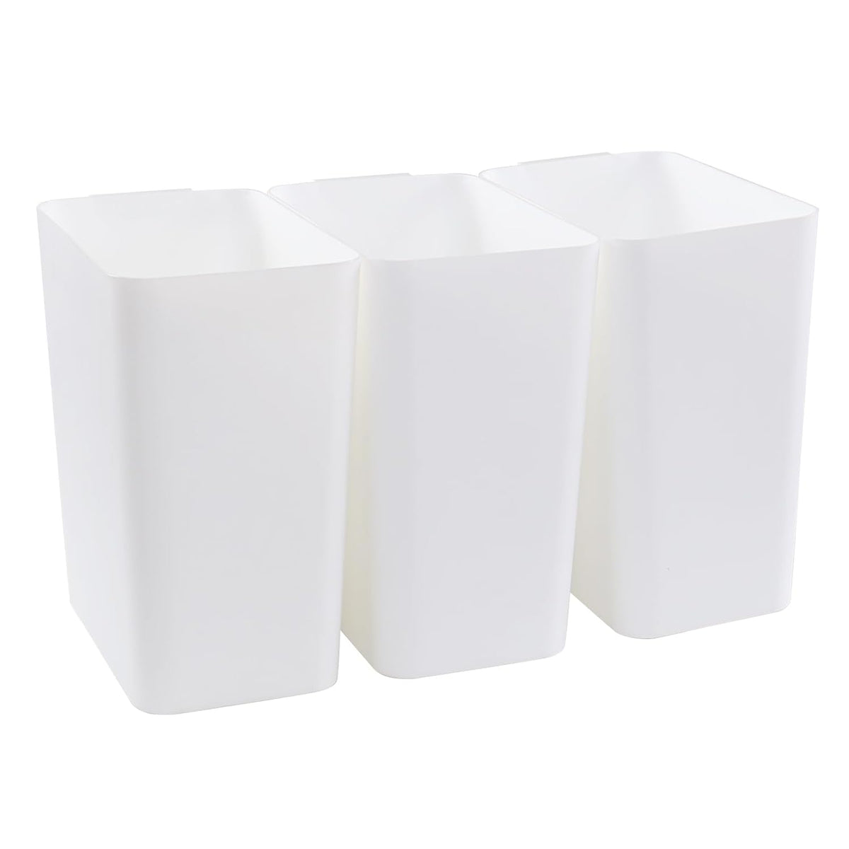 3-Pack 4.5 Gallon Trash Can, Waste Bin for Under Desk, Kitchen, Home, Office, White