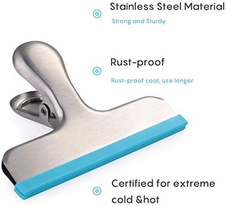 HOUSE AGAIN 12 Pack 3 Sizes Stainless Steel Chip Bag Clips Covered with Silicone - NO More Sharp