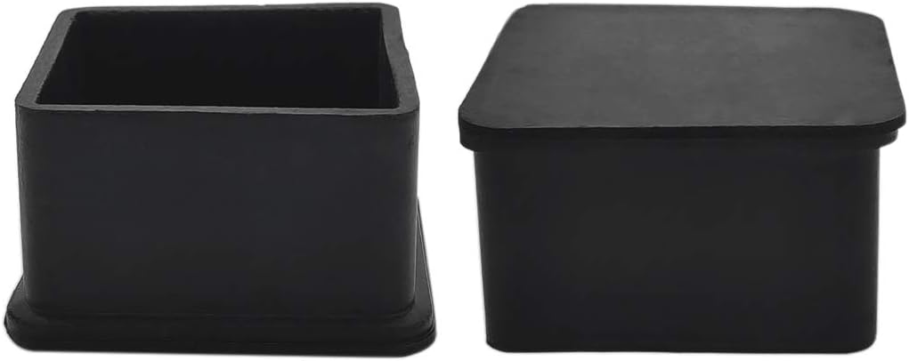 Flyshop Heavy Duty Non-Slip Rubber Leg Tips Floor Protectors Square Chair Leg Caps 50 x 50 mm, 2" x