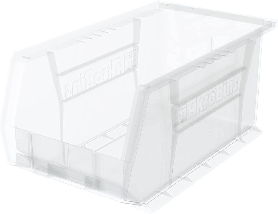 Akro-Mils 30240 AkroBins Plastic Storage Bins, Space-Saving Stackable Bins for Garage, Pantry
