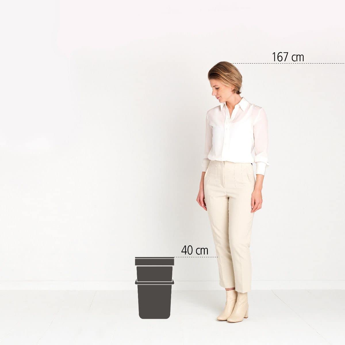 Brabantia Sort & Go Kitchen Recycling Can (4.2 Gal/Jade Green) Stackable Waste Organiser with