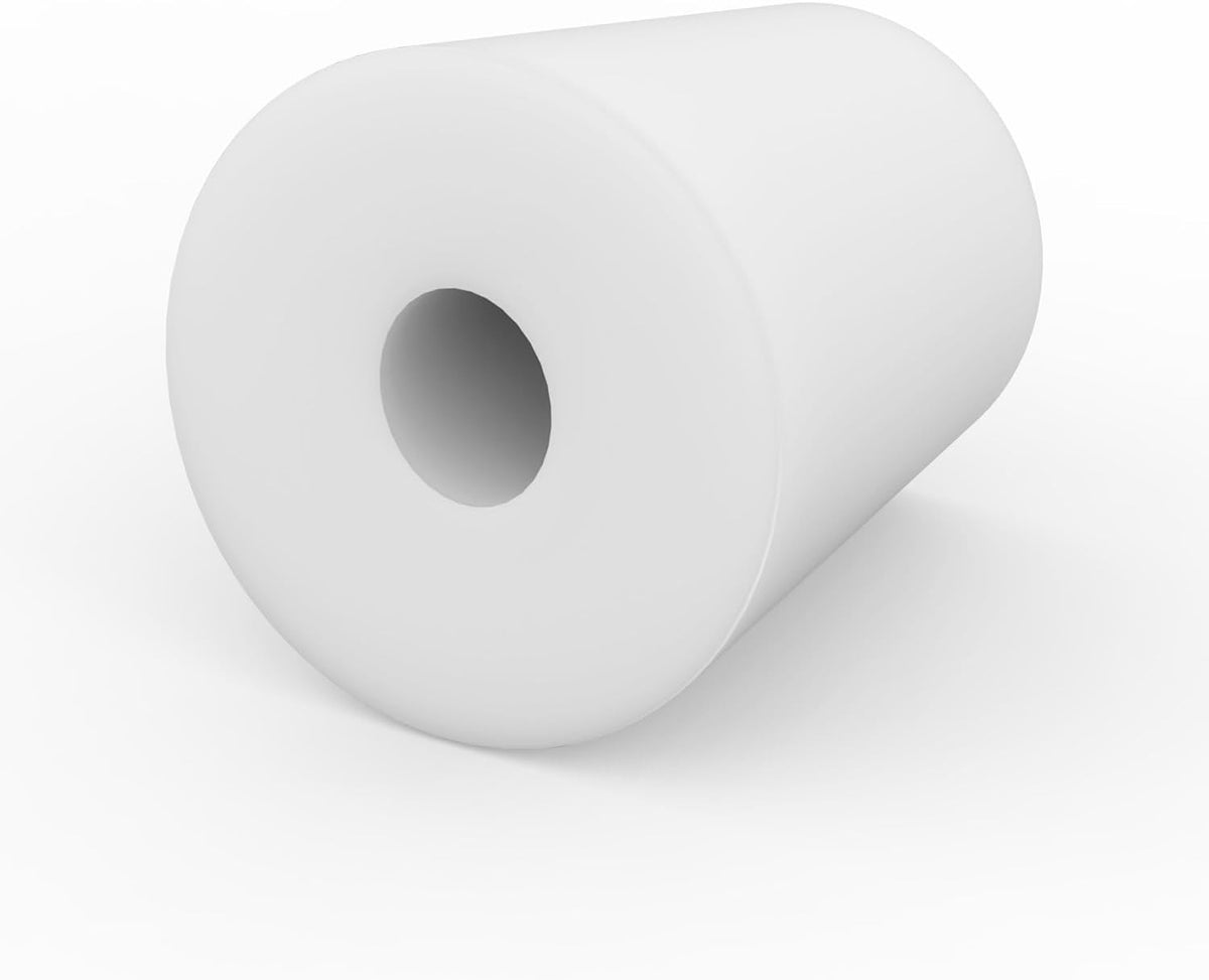 Labasics 5-Pack 4# Single-Hole Silicone Stoppers, White Tapered Lab Seal Stoppers with 0.31" Hole