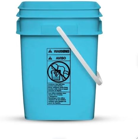 House Naturals 4 Gallon Square Food Grade Bucket Pail with Plastic Handles and Lid (Pack of 3) Made