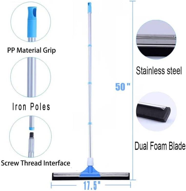 YONILL Floor Squeegee for Concrete Floor - 50" Squeegee Broom with Long Handle for Tile Floor