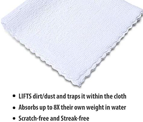 Eurow 200GSM Microfiber Cleaning and Drying Cloths with Dispenser Box, Reusable, Streak-Free