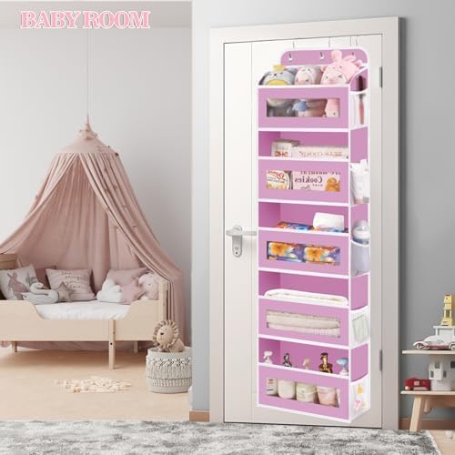 Over The Door Organizer, 5 Shelves Closet Door Hanging Organizer with 10 Mesh Pockets, Nursery