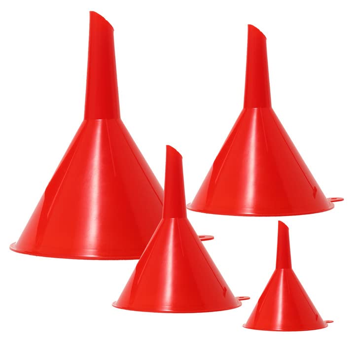 Oil Funnel Set - Plastic Funnel Kit for Car & Kitchen Use - Filling Bottles, Jars & Containers