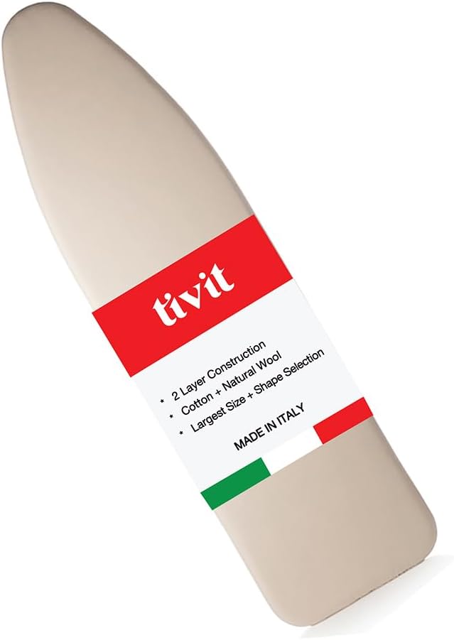 TIVIT Ironing Board Cover 18 x 49 - Made in Italy - Wide Chemical Free Eco-Friendly Padded Covers