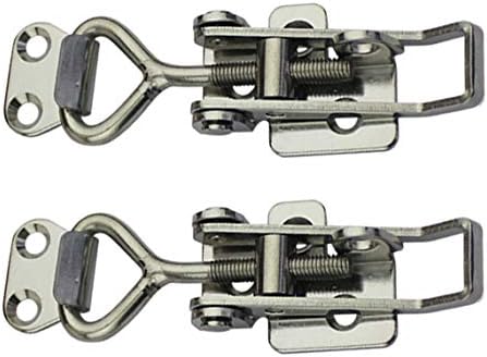 Adjustable Latch Buckle Cabinet Boxes Lever Handle Toggle Catch Latch Lock,Silver,Adjustable