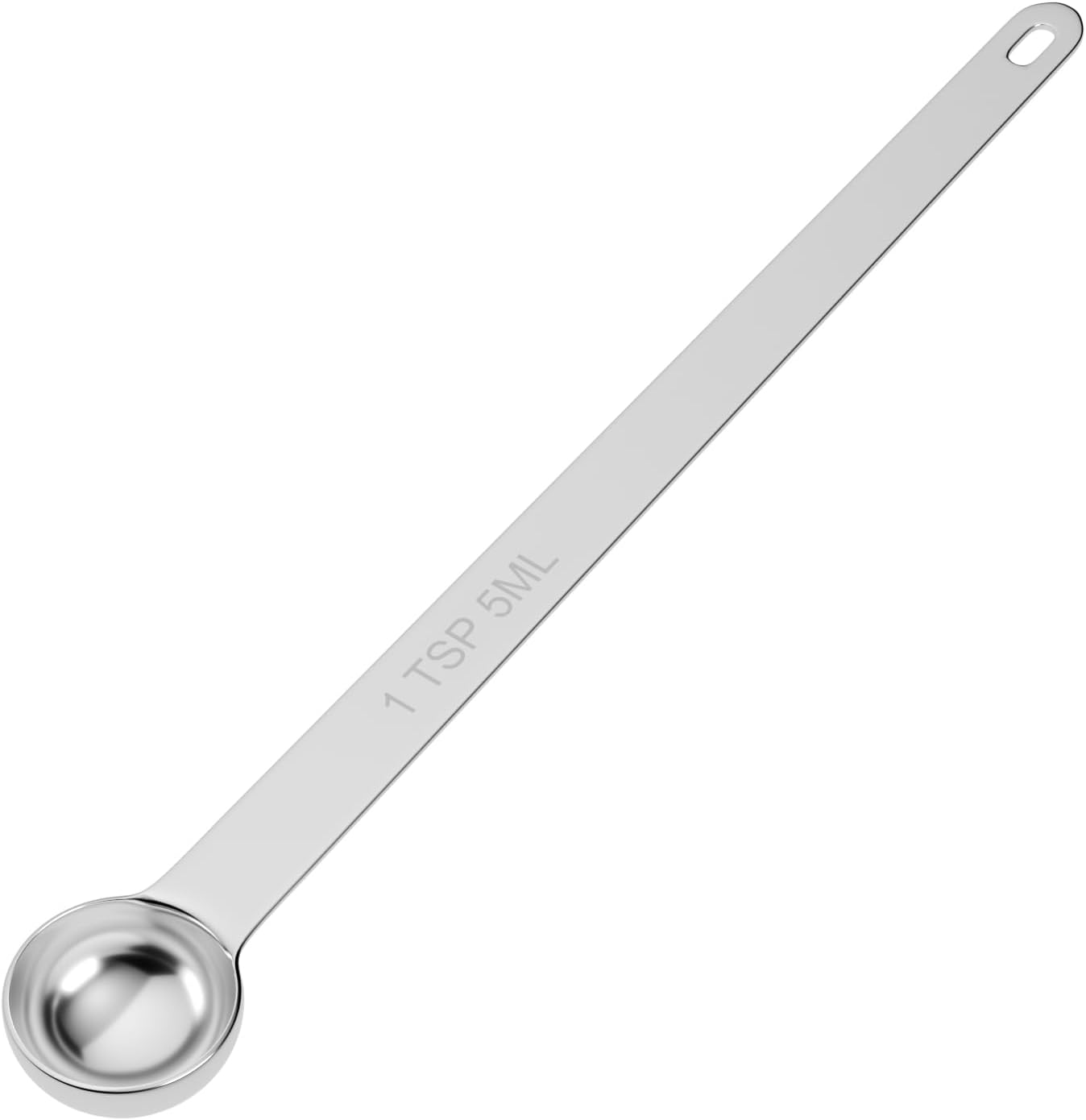 1PCS 1Tsp(1/3tbsp, 5ml) Extra Long Handle Measuring Spoon, Single Stainless Steel Individual