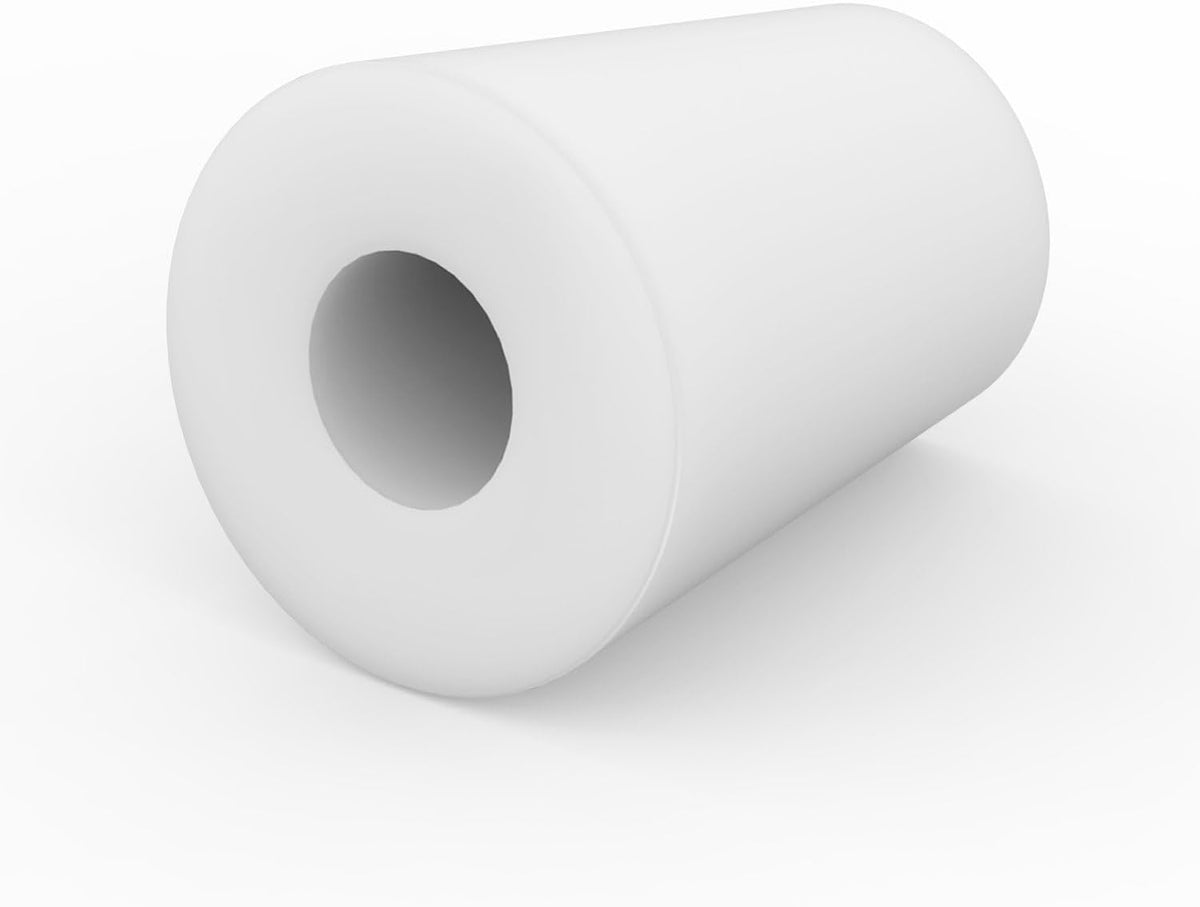 Labasics 5-Pack 2# Single-Hole Silicone Stoppers, White Tapered Lab Seal Stoppers with 0.31" Hole