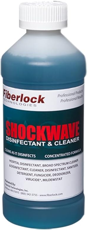 Fiberlock ShockWave Disinfectant Cleaner Concentrate, 10 oz., Ideal for Water Restoration & Flood