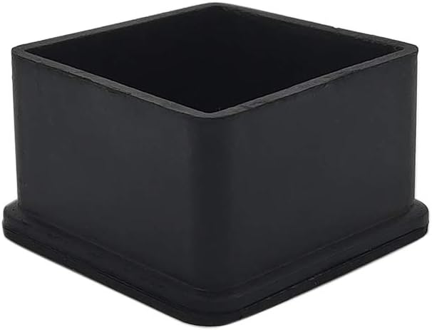 Flyshop Heavy Duty Non-Slip Rubber Leg Tips Floor Protectors Square Chair Leg Caps 50 x 50 mm, 2" x