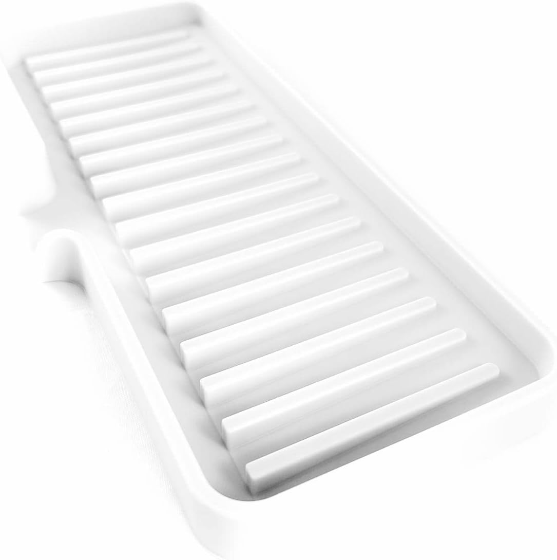 Happitasa Silicone Soap Dish Tray and Sponge Holder with Drain Chute | Bathroom and Kitchen Sink