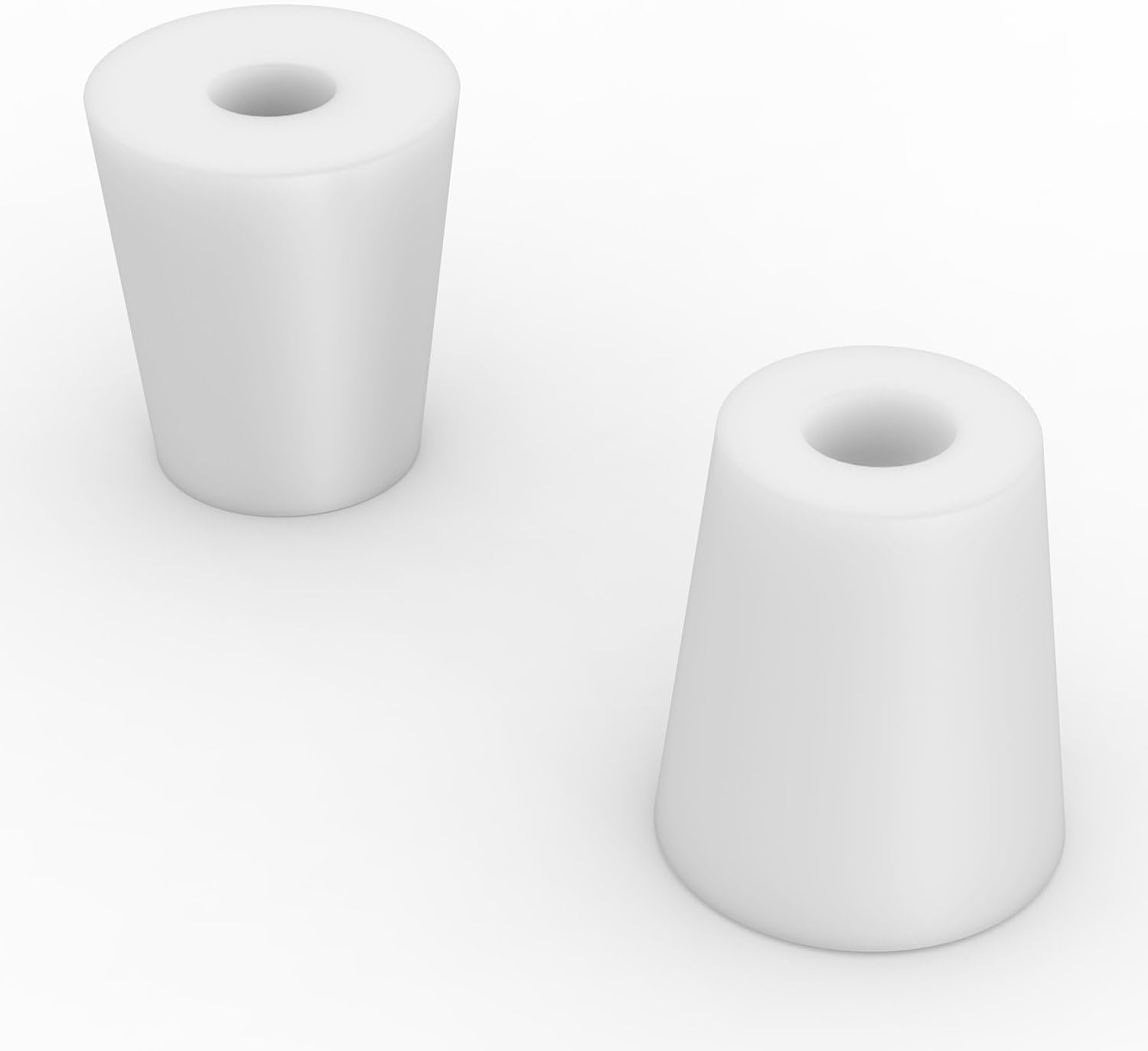 Labasics 5-Pack 3# Single-Hole Silicone Stoppers, White Tapered Lab Seal Stoppers with 0.31" Hole