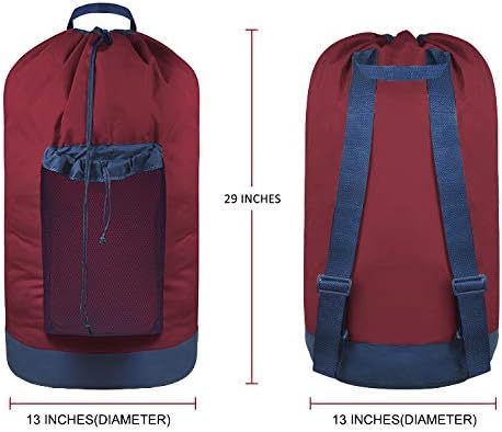Dalykate Backpack Laundry Bag, Laundry Backpack with Shoulder Straps and Mesh Pocket Durable Nylon