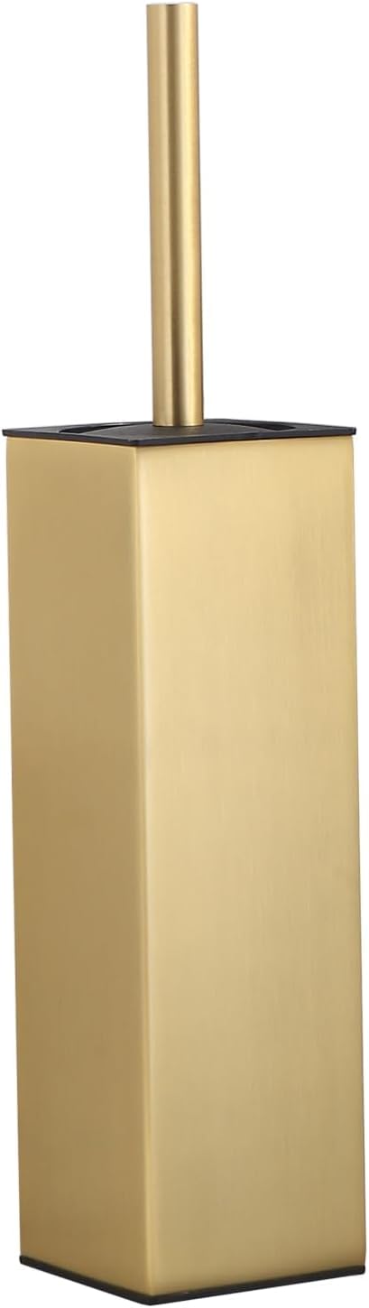 BGL Standing Toilet Brush and Holder Brushed Gold Aluminium Toilet Bowl Cleaner Brush and Holder