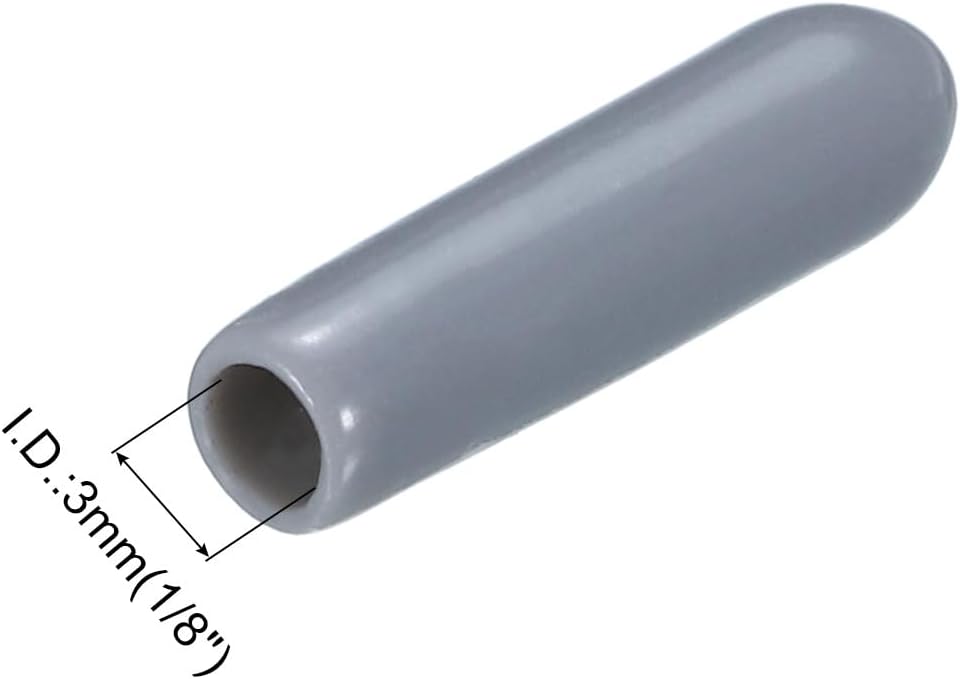 uxcell 20pcs Rubber End Caps 3mm(1/8") ID Vinyl PVC Round Tube Bolt Cap Cover Screw Thread