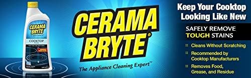 Cerama Bryte Removes Tough Stains Cooktop and Stove Top Cleaner for Glass - Ceramic Surfaces, 18