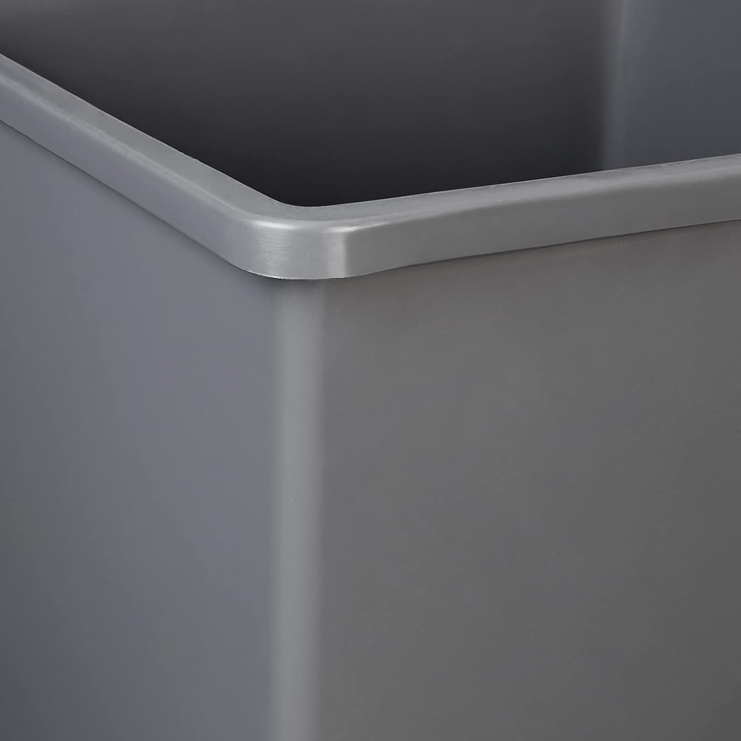 Amazon Basics Square Waste Container Open Top Wastebasket, Plastic Bins, 25 gallons, Grey, (Pack of
