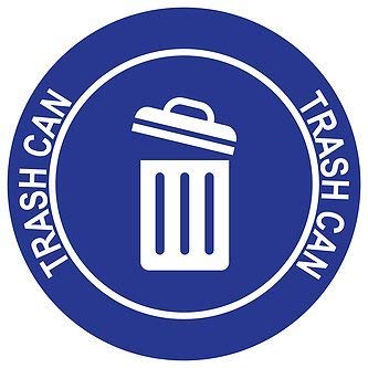 "Trash Can" Durable Laminated Vinyl Floor Sign- Sign by Graphical Warehouse- 5S Safety and Security