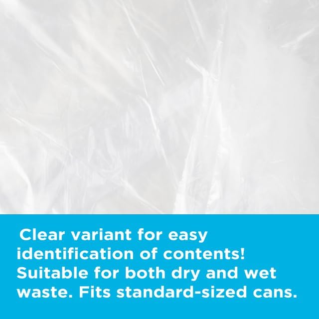 16 Gallon Trash Bags - 8 micron, 1000 Per Case, 24" x 33", 20 Rolls of 50, High Density Clear Trash