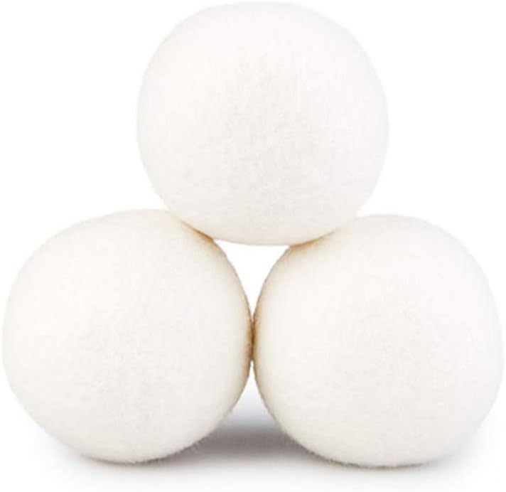 Wool Dryer Balls 6 Pack - XL Premium Reusable Dryer Balls Replace Laundry Drying Natural Fabric