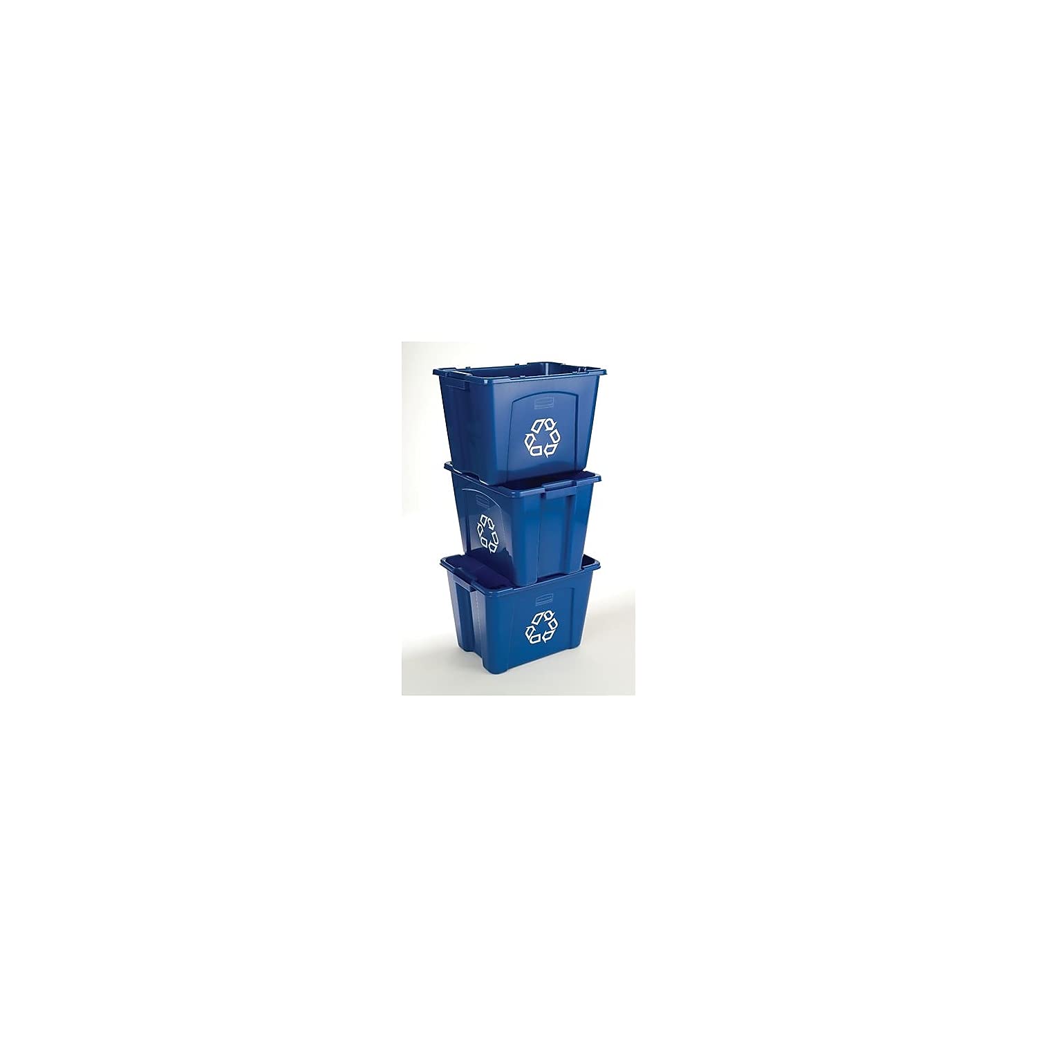 Rubbermaid Commercial Products, Recycling Bin/Box, Stackable, 14 GAL, Blue, for