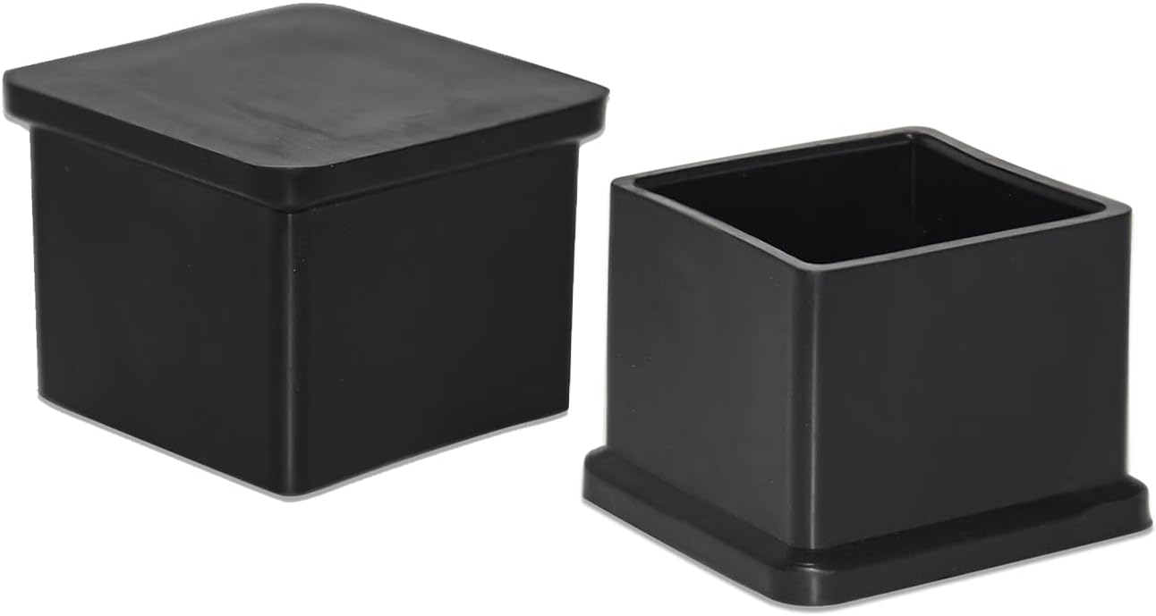 Flyshop 1-3/16" x 1-3/16", 30 mm x 30 mm Flexible PVC Chair Leg Caps Black Anti-Scratch Furniture