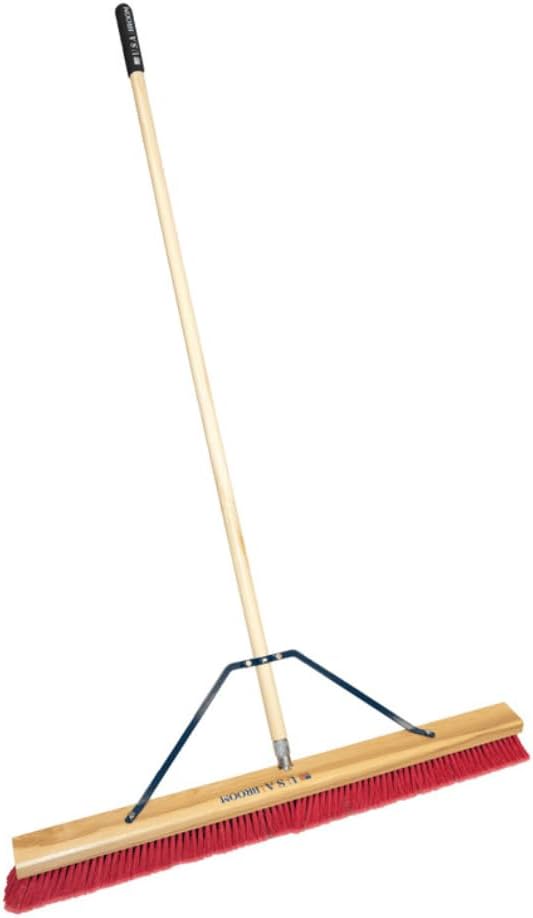 4 Pack Bundle- 24" Soft Sweep Indoor Push Broom with 60" Handle. Ideal for Epoxy & Polished Floors.