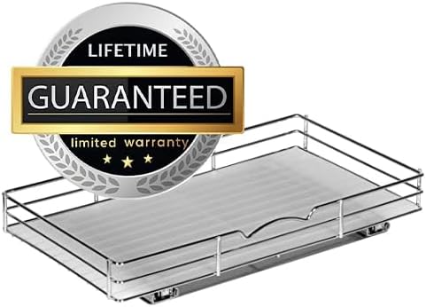 Pull Out Cabinet Organizer for Spices, Cans - Heavy Duty with Lifetime Limited Warranty- Pull Out