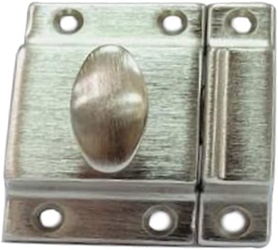 QCAA Traditional Large Oval Turn Cabinet Latch, Solid Brass, 2", for Cupboard & Other Furniture