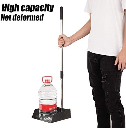 Yangbaga Dust Pans with Long Handle - 39” Heavy Duty Metal Upright Dustpan - Long Handled Stand Up