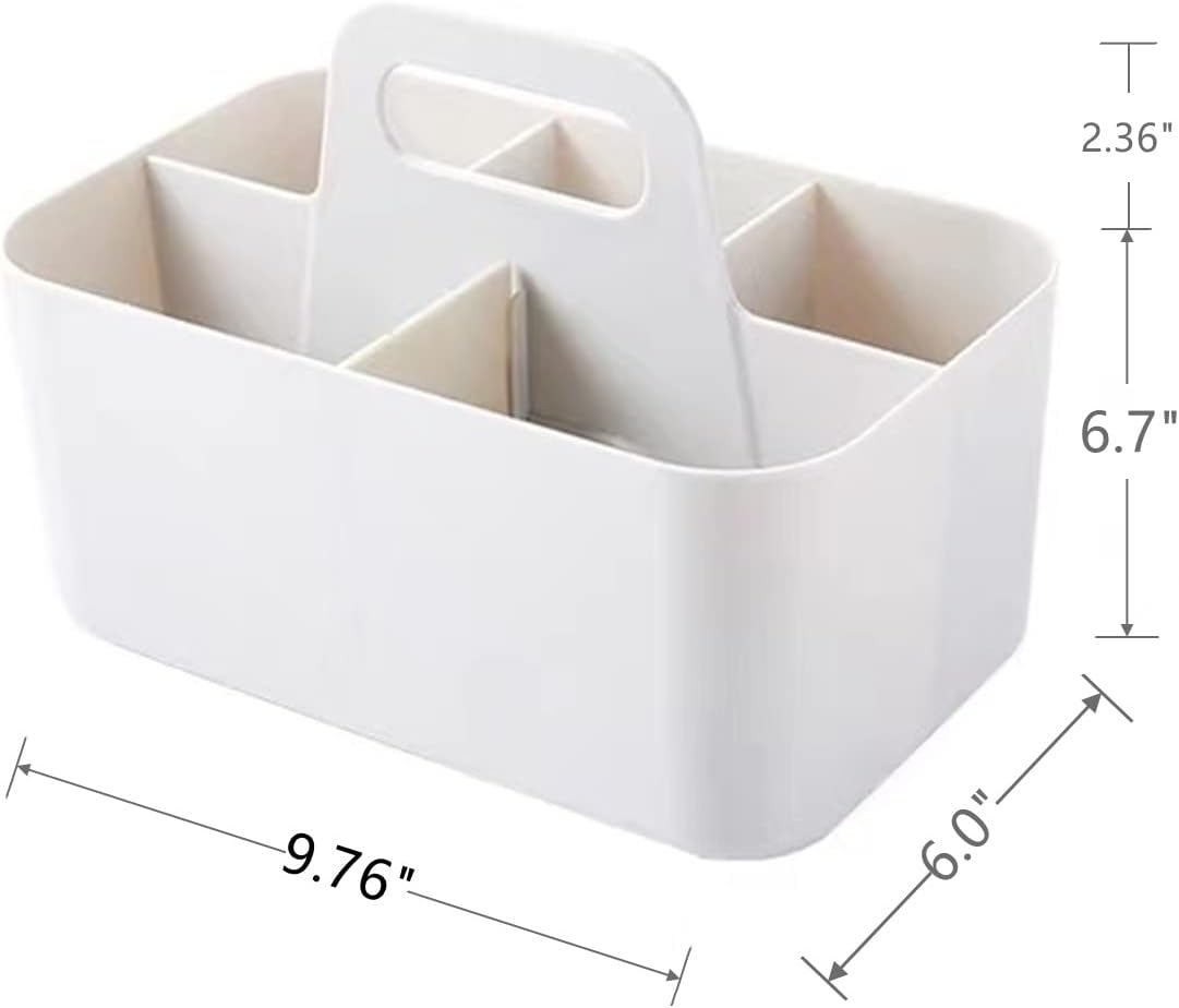 Feadily (2 Pack Plastic Shower Caddy Portable, Portable Basket with Handle Storage Organizer