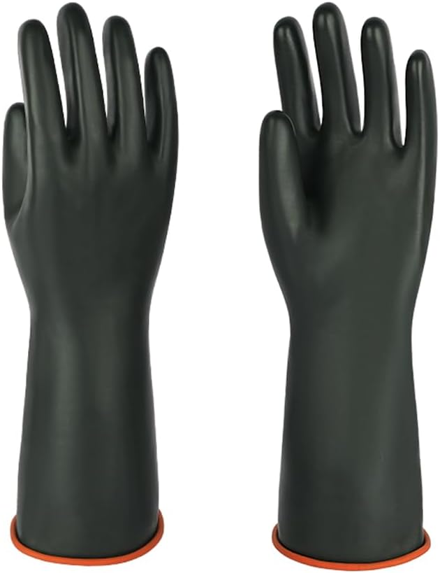 Heavy-Duty Latex Chemical Resistant Gloves - Reusable Long Rubber Dishwashing Gloves with Forearm