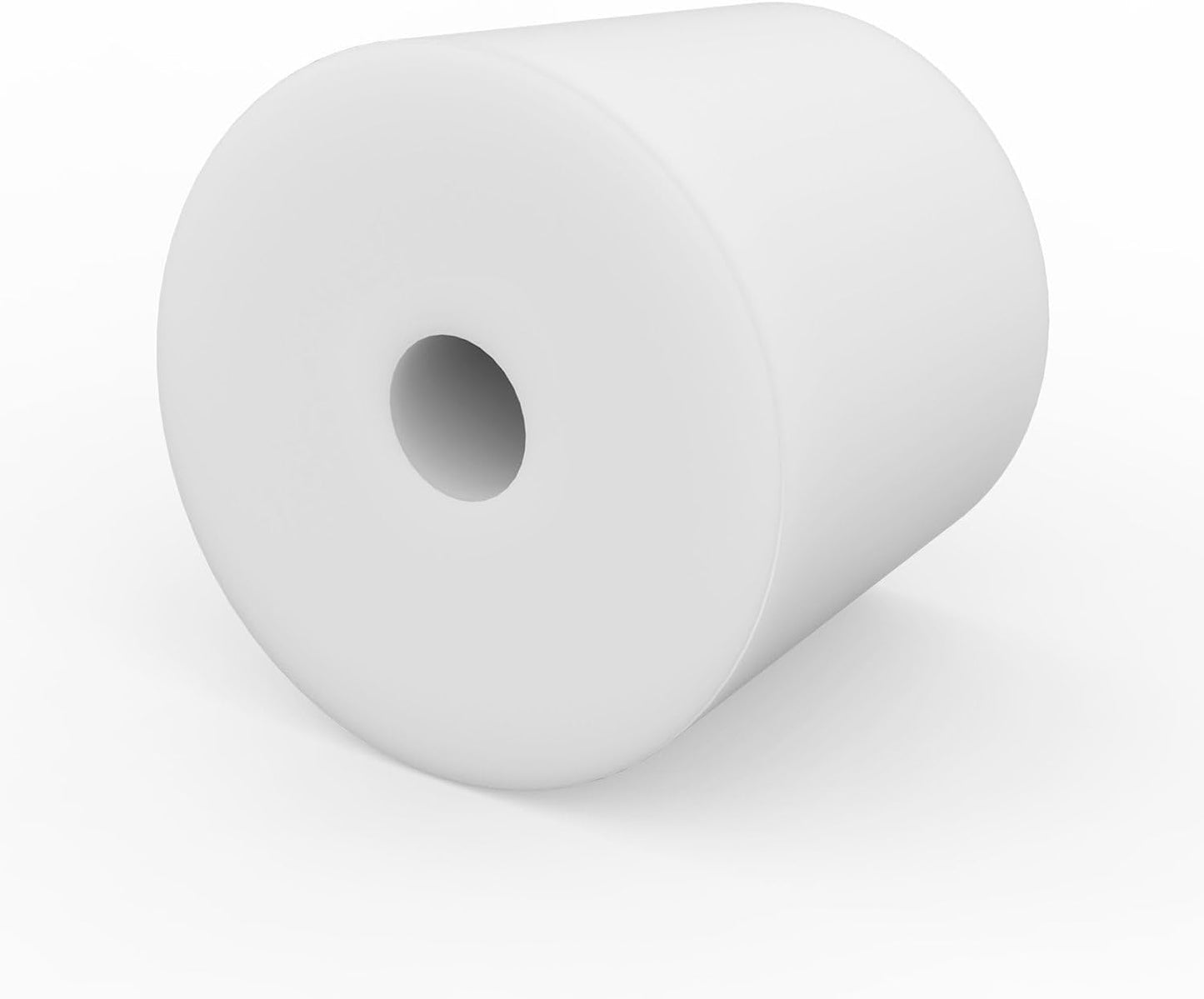 Labasics 5-Pack 8# Single-Hole Silicone Stoppers, White Tapered Lab Seal Stoppers with 0.31" Hole