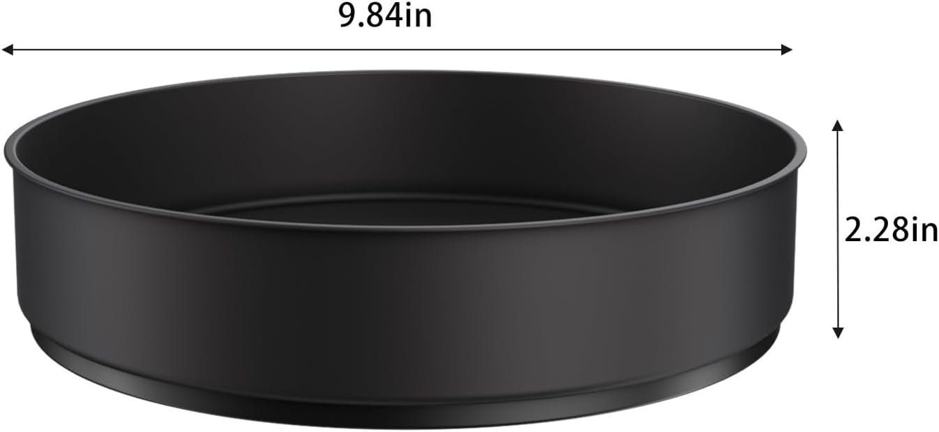 VAEHOLD Lazy Susan Stainless Steel Black Spice Rack Turntable for Pantry Cabinet - Decorative Trays