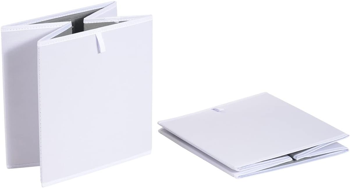 Amazon Basics Cube Organizer Bins, Collapsible Storage Baskets for Shelves, White, Pack of 6
