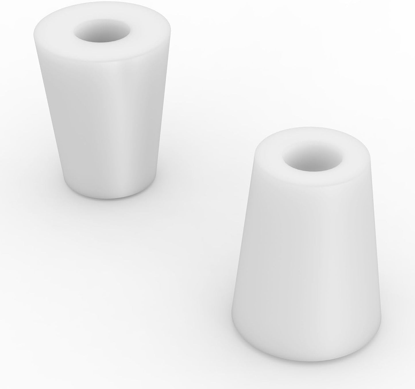Labasics 5-Pack 2# Single-Hole Silicone Stoppers, White Tapered Lab Seal Stoppers with 0.31" Hole