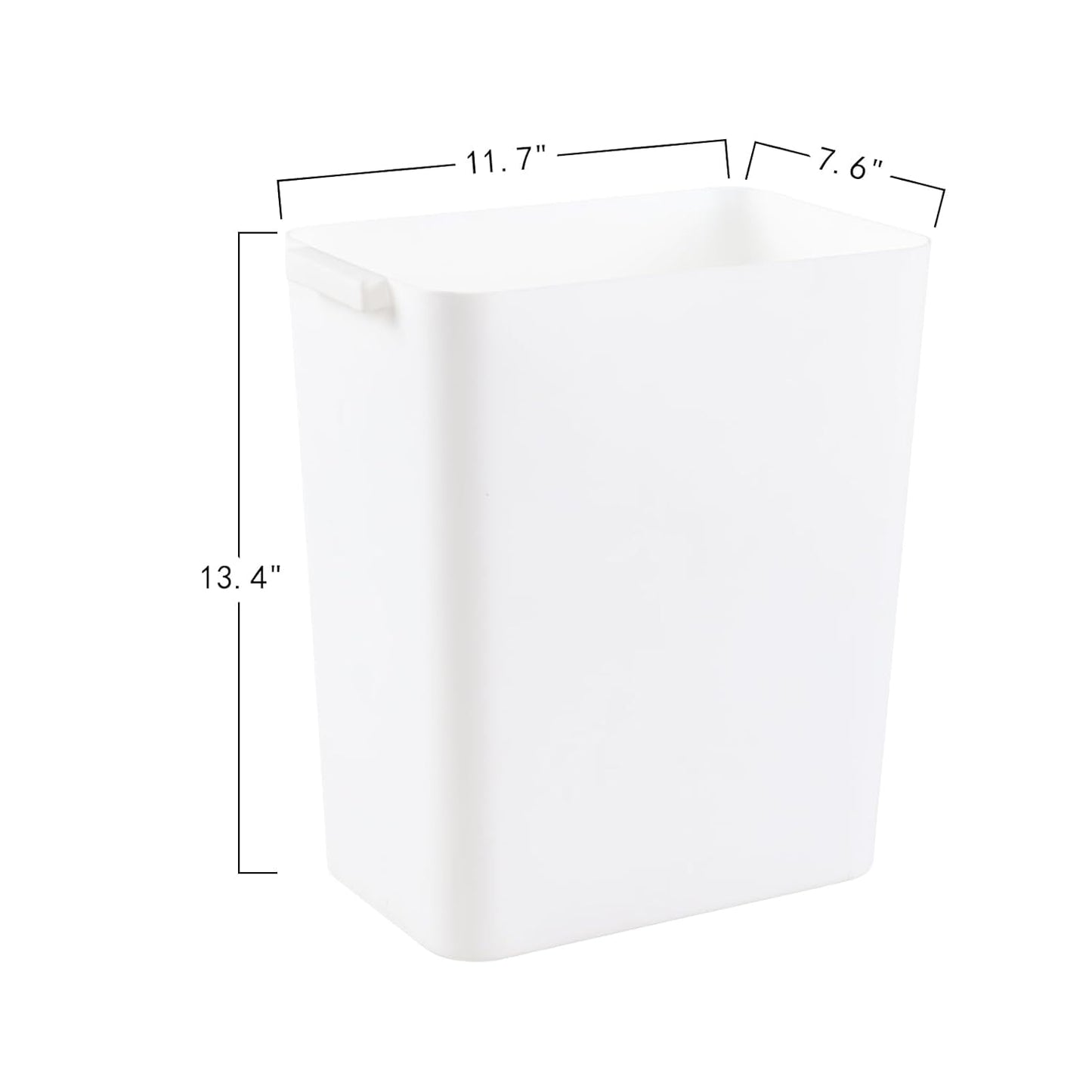 4.5 Gallon Deskside Plastic Wastebasket Rectangular, Open Garbage Container Basket for Office and