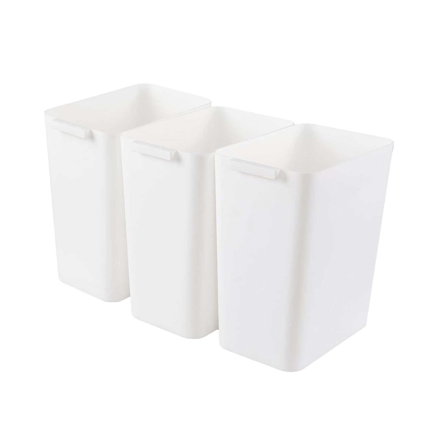 4.5 Gallon Plastic Wastebasket, Set of 3 Durable Open Top Garbage Can, Slim Trash Container Bin
