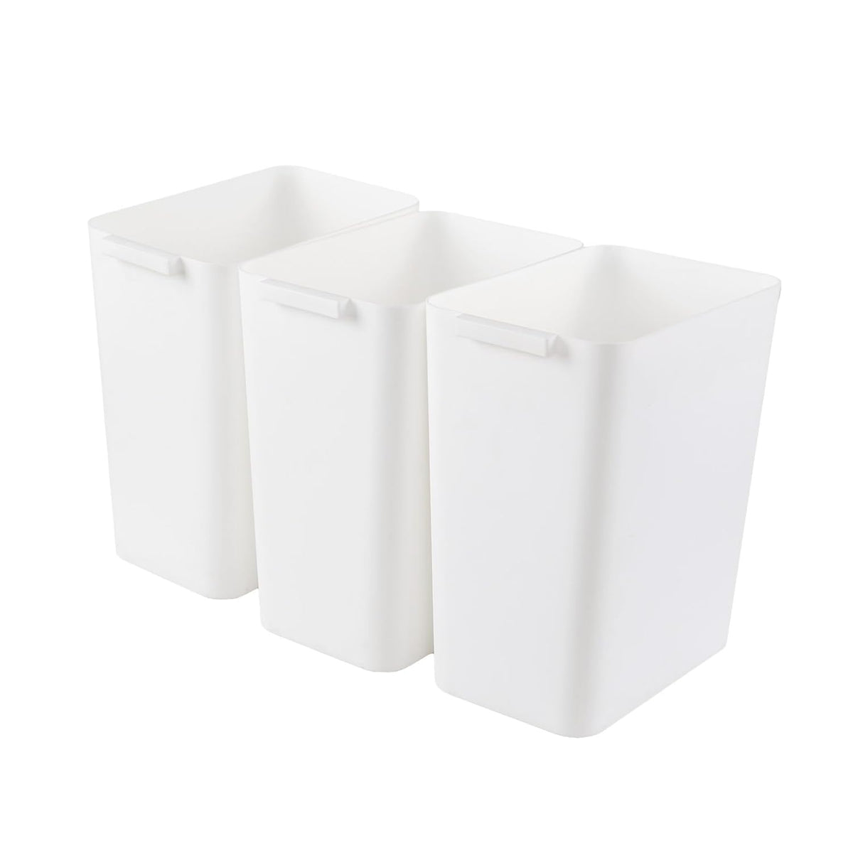 4.5 Gallon Plastic Wastebasket, Set of 3 Durable Open Top Garbage Can, Slim Trash Container Bin