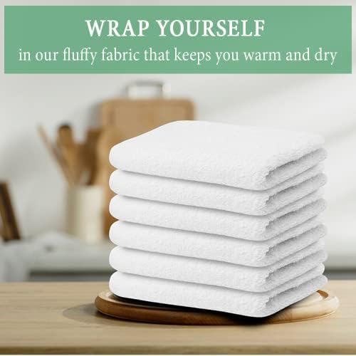 100% Cotton Terry Towel Cleaning Rags White 14'x17'|Pack of 60|Grade White Rag|Soft Large Cleaning