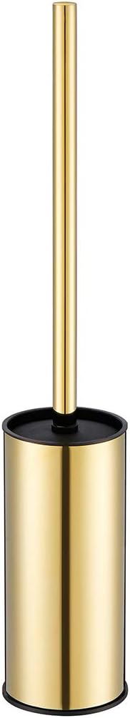 BGL Toilet Brush Holder Gold, Stainless Steel 304 Gold Round Freestanding Toilet Bowl Brush and