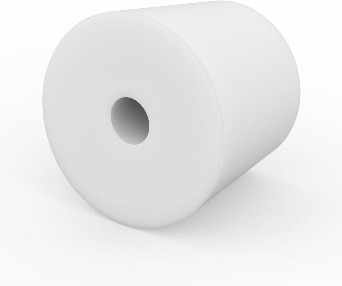 Labasics 5-Pack 9# Single-Hole Silicone Stoppers, White Tapered Lab Seal Stoppers with 0.31" Hole