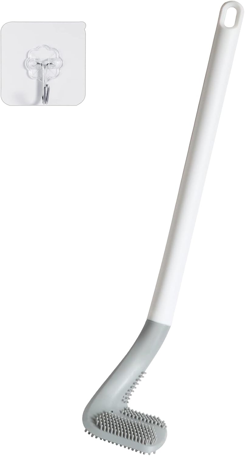 Golf Toilets Brushes, Toilet Cleaning Brush, Flexible Bendable Silicone Long Handled Toilet
